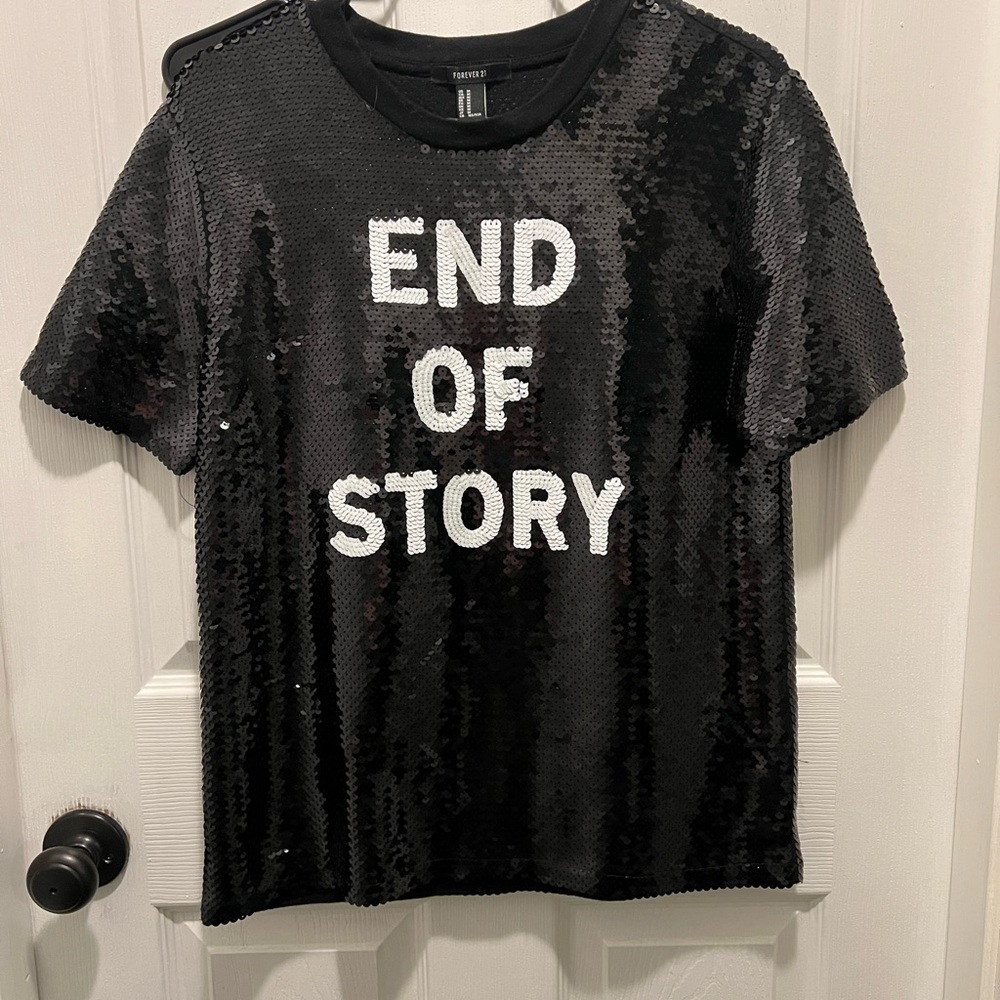 Black Sequin T-Shirt End of Story